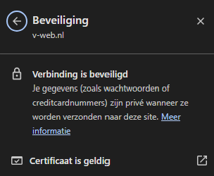 V Web veilige verbinding https ssl